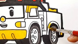ROBOCAR POLI ROY Drawing and Coloring for Kids/ Toddlers. Learn Colors