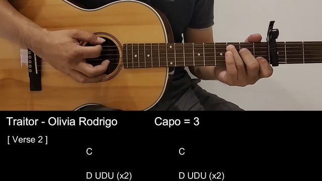 Traitor - Olivia Rodrigo Guitar Tutorial with Chords/ Lyrics смотреть онлайн