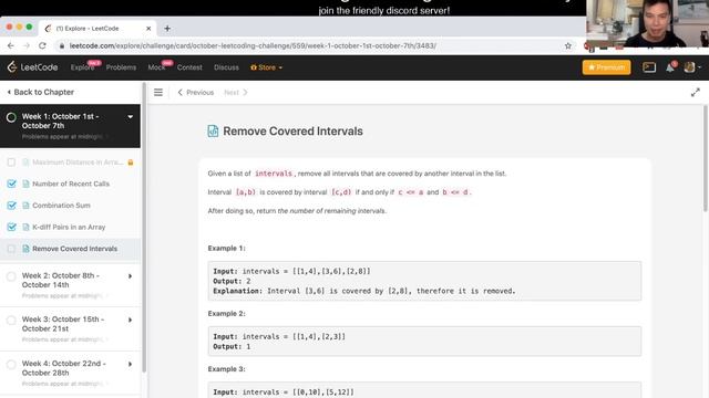 1288. Remove Covered Intervals - Day 4/31 Leetcode October Challenge смотреть онлайн