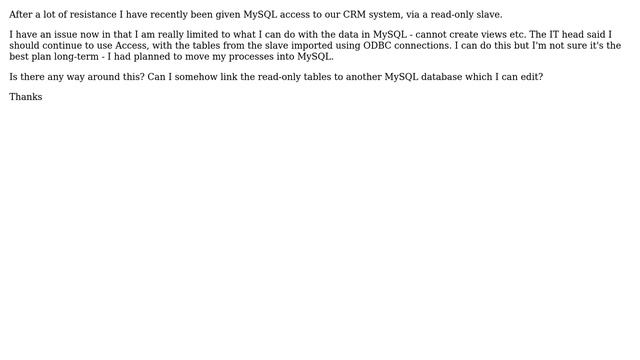 Databases: MySQL read only slave - how to create views смотреть онлайн