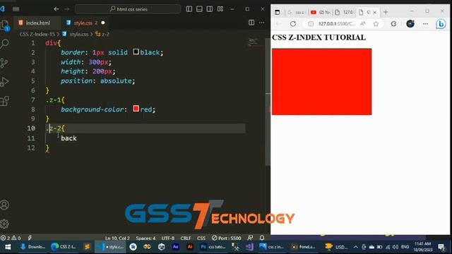 CSS Z-INDEX EXAMPLE IN HTML | HTML CSS BEGINNER TO ADVANCE SERIES LESSON#15 | GSS TECHNOLOGY смотреть онлайн