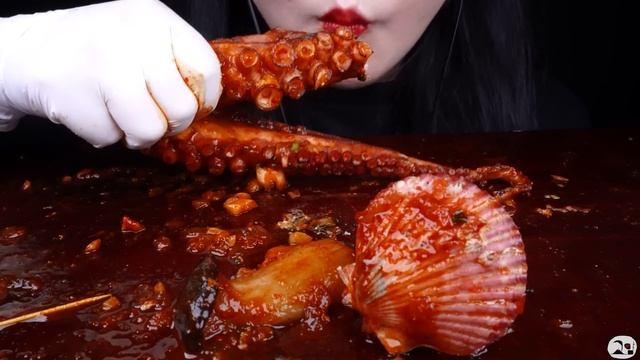 ASMR SPICY SEAFOOD, SPICY ENOKI MUSHROOM, 해물찜, 팽이버섯, OCTOPUS, BLACK BEAN NOODLES 짜장라면 먹방 MUKBANG