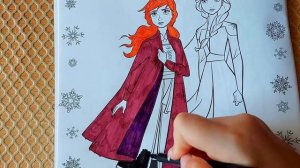 Холодное сердце раскраска. Раскрашиваем Эльзу и Анну