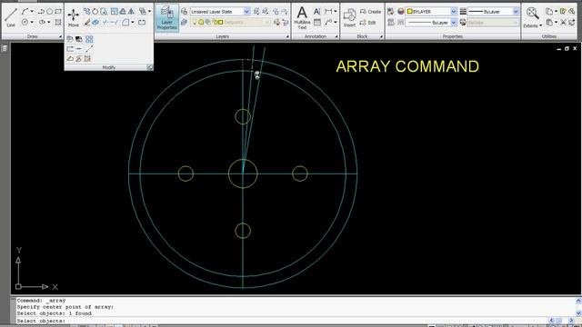 Autocad 2009 Array Command смотреть онлайн