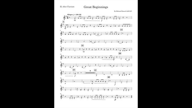 Great Beginnings (Alto Clarinet part) by Michael Kamuf смотреть онлайн
