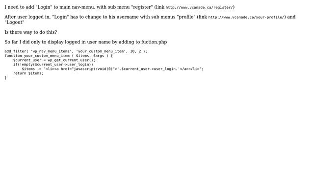 Wordpress: add login menu with submenu смотреть онлайн