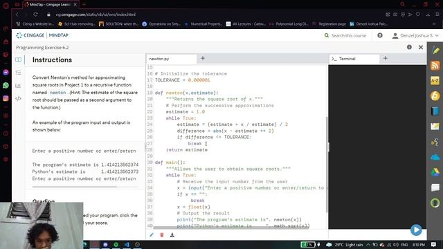 Convert Newton’s method for approximating square roots in Project 1 смотреть онлайн