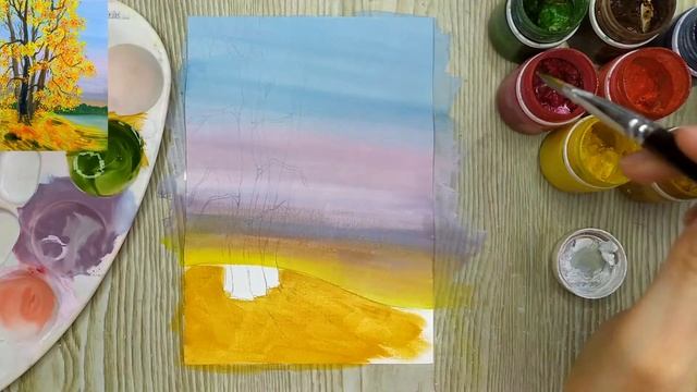 Как нарисовать осень гуашью. Красивый осенний пейзаж смотреть онлайн