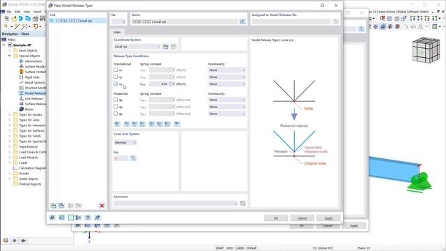 KB 001787 | Высвобождения узлов в RFEM 6 смотреть онлайн