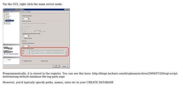 In which folder / directory does SQL 2008 store files? (2 Solutions!!) смотреть онлайн