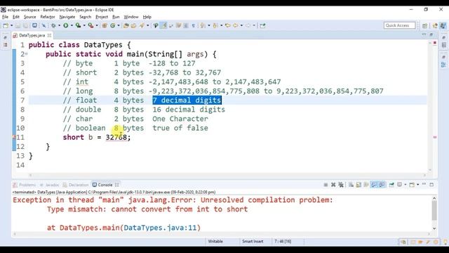 Primitive Data Types in Java with Example Program смотреть онлайн