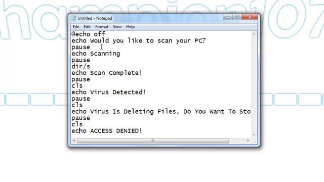 How To Make A Fake Virus (.bat File) смотреть онлайн