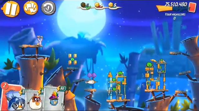 Angry Birds 2 Mighty Eagle BootCmap No Extra Card Gameplay #225 смотреть онлайн