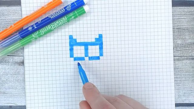 Рисунки по клеточкам без черного фломастера / Маленькие и лёгкие / Урок для начинающих смотреть онлайн