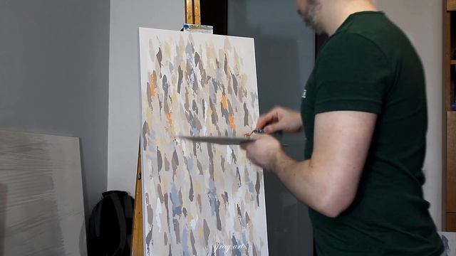 Картина акрилом с поталью / Абстрактная картина смотреть онлайн