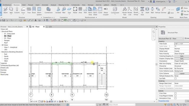 REVIT STRUCTURE 2022 LESSON 9: CREATING CONCRETE BEAMS смотреть онлайн