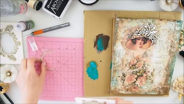 Vintage Collage On Canvas Mixed Media Process Tutorial ♡ Maremi's Small Art ♡