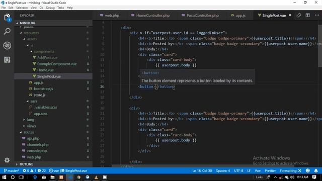 Laravel vuejs miniblog part 3 view single post and edit смотреть онлайн