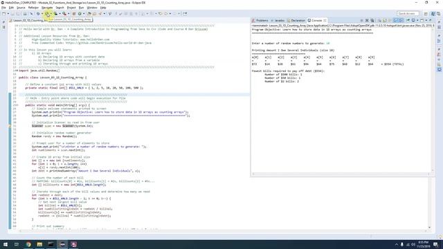 Module 2, Lesson 3 - Counting Arrays (Java) - Hello World w/ Dr. Dan смотреть онлайн