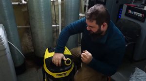 Karcher WD 6p  Пылесос для мокрого песка и откачивания воды  Замена загрузки фильтра воды
