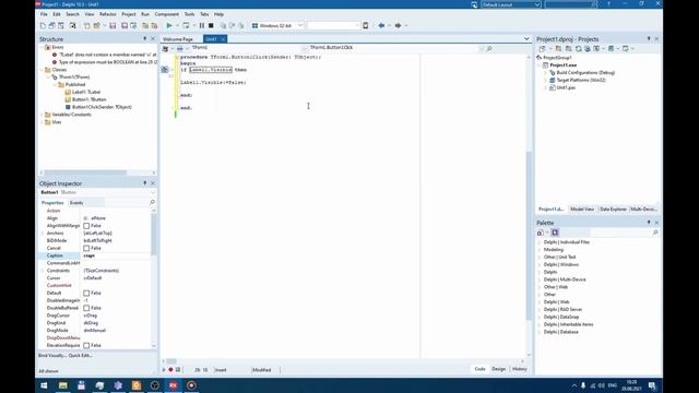 Урок на Делфи - 4 оператор if then смотреть онлайн