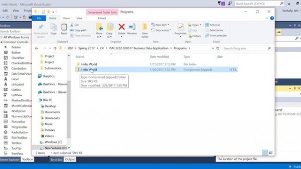 How to Zip & Un-zip Visual Studio projects?