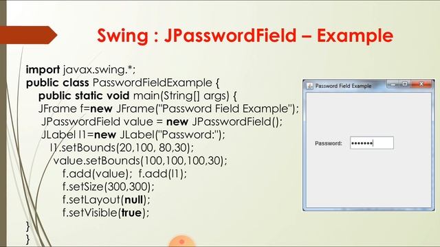 Java Swing : JPasswordField / CS206 Object Oriented System and Programming- KTU 4t Sem Btech CSE смотреть онлайн