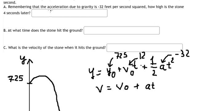 Calculus Help: A stone is thrown straight up from the edge of a roof, 725 feet above the ground, at смотреть онлайн