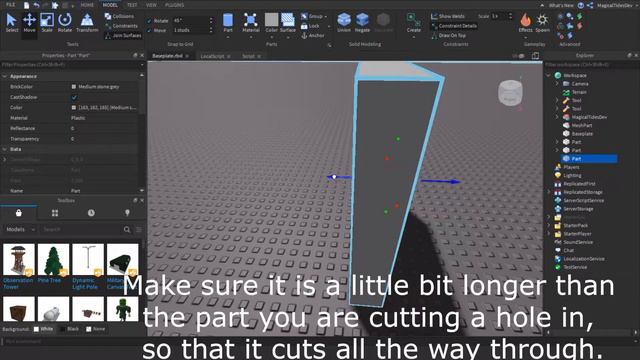 How to cut holes into parts inside Roblox Studio! смотреть онлайн