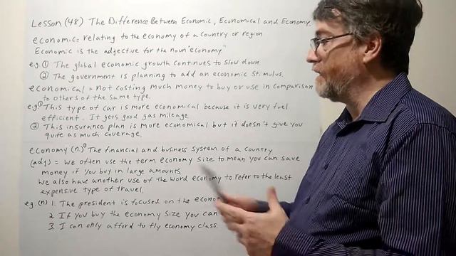 English Tutor Nick P Lesson (48) The Difference Between Economic, Economical and Economy смотреть онлайн