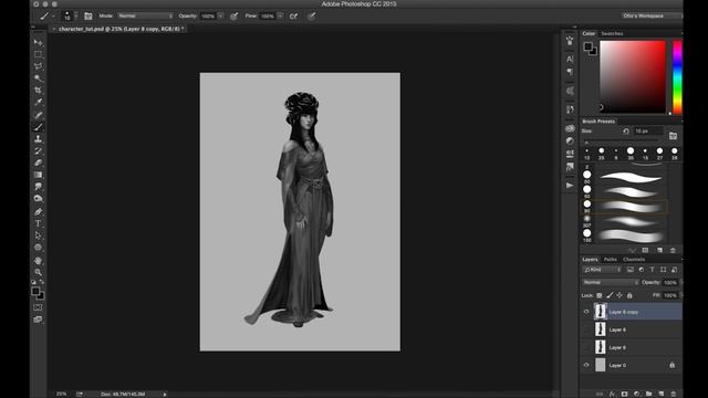 Painting the Woman in Green : Photoshop Speed Paint смотреть онлайн