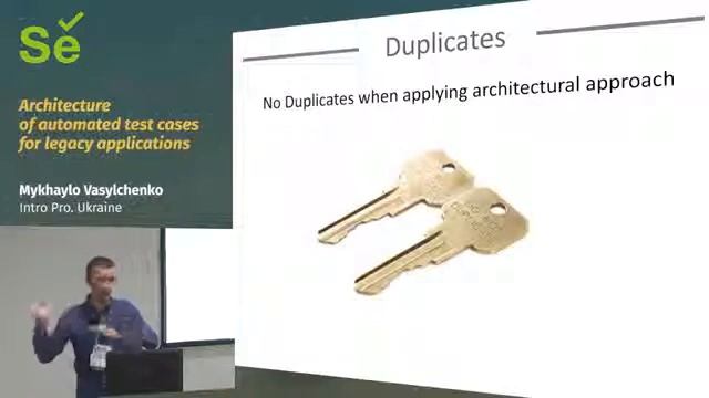 Architecture of automated test cases for legacy applications Mykhaylo Vasylchenko, Ukraine 1 смотреть онлайн