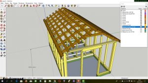 Сарай с дровником 5-3 проект в SketchUp