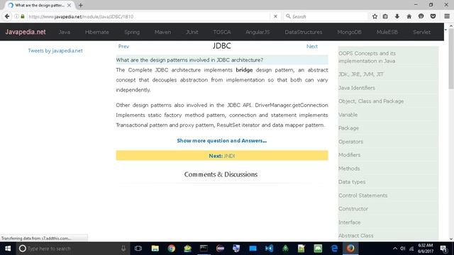 What are the design patterns involved in JDBC architecture?
| javapedia.net смотреть онлайн