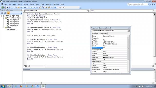 checkbox and option button in vba смотреть онлайн
