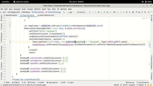 87.Improved Audio Track Selection Feature In ExoPlayer | Android Studio Kotlin смотреть онлайн