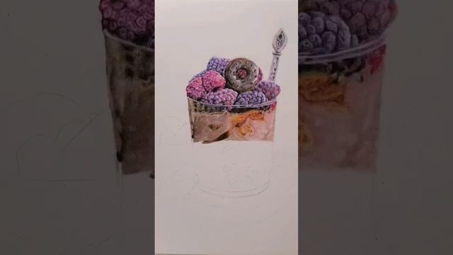 Нарисовала вкусный десерт цветными карандашами #рисование #drawing #рисую #artist #coloredpencils