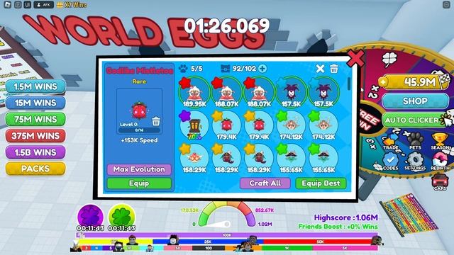 I SPENT 3B WINS (2.8) ON RACE CLICKER смотреть онлайн