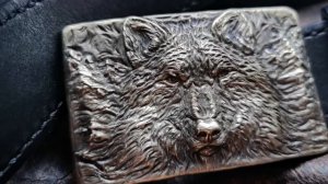 Эксклюзивная пряжка для ремня Волк // Самарин VVS // Leather belt with  buckle Wolf