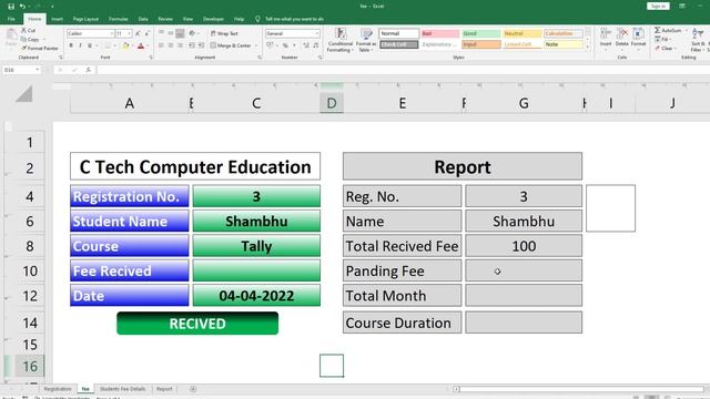Student Fees received in excel Fully Automatically II Payment received in excel смотреть онлайн