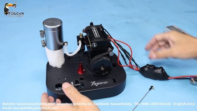 How to adjust and start a mini engine, four stroke, two cylinder, methanol fuel, air cooled. смотреть онлайн