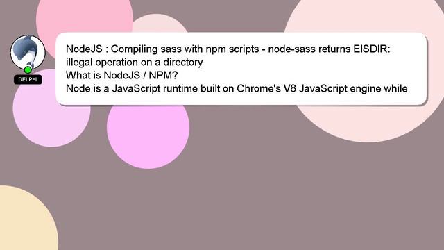 NodeJS : Compiling sass with npm scripts - node-sass returns EISDIR: illegal operation on a directo смотреть онлайн