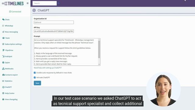 TimelinesAI: ChatGPT & WhatsApp integration. Create ChatGPT autoresponder for WhatsApp in minutes. смотреть онлайн