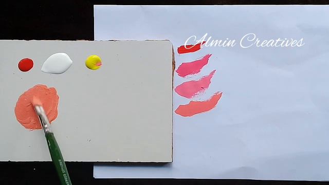 Peach Colour Making | How To Make Peach Colour | Acrylic Colour Mixing | Almin Creatives