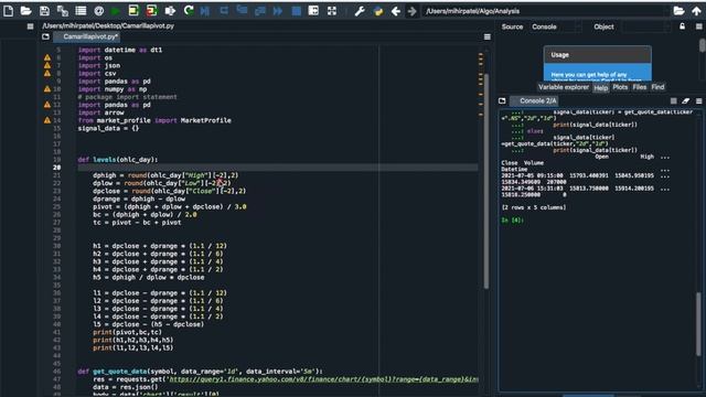 Camarilla Pivot Point Calculation in Python смотреть онлайн