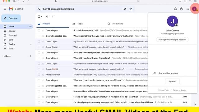 How to Sign Out Gmail in Laptop or PC смотреть онлайн