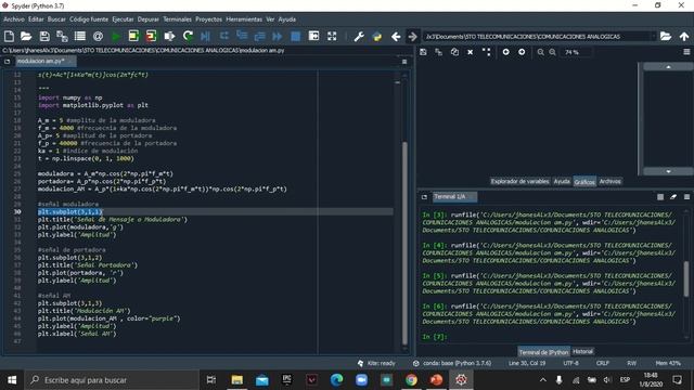 Modulacion AM y su comportammiento con Python смотреть онлайн