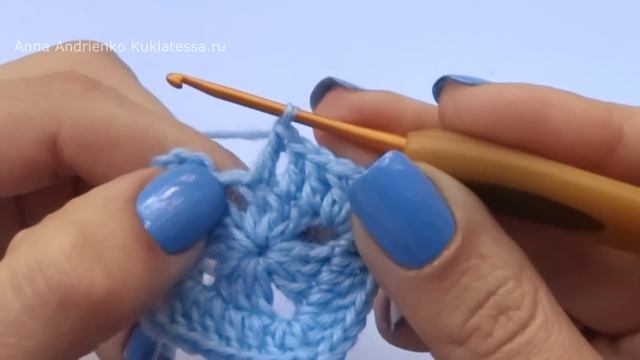 Плотный бабушкин квадрат крючком с незаметным швом смотреть онлайн