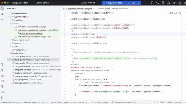 How to fix the build errors in ExampleInstrumentedTest.java and ExampleUnitTest.java classes. смотреть онлайн