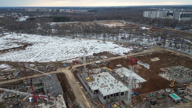 [4K] Строительство метро Потапово. Москва, Коммунарка (23.03.2023) смотреть онлайн